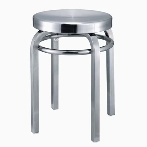 Tabourets de bar industriels en acier inoxydable, chaises de salle à manger empilables et dos nu, hauteur de comptoir de 45,7 cm pour restaurants et bars, design rond en métal Tabourets de bar industriels en acier inoxydable, chaises de salle à manger empilables et dos nu, hauteur de comptoir de 45,7 cm pour restaurants et bars, design rond en métal