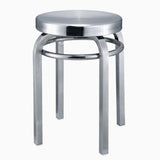 Tabourets de bar industriels en acier inoxydable, chaises de salle à manger empilables et dos nu, hauteur de comptoir de 45,7 cm pour restaurants et bars, design rond en métal