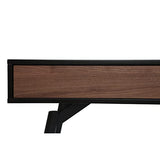 Miliboo Bureau avec rangements 2 tiroirs Design Noir Mat et Bois foncé Noyer L120 cmTRIPOLI