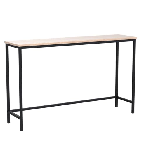 Lifewit Longue Table Console/de Canapé Étroite avec Cadre Métallique pour Salon Industriel, Couloir, Entrée, Bureau, Derrière le Canapé, Table de Café, Assemblage Facile Marron clair