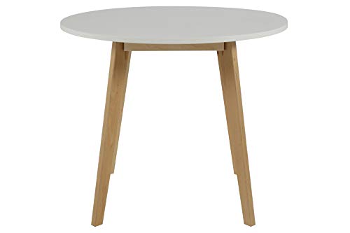 AC Design Furniture Medina Table à manger, Bouleau, Blanc, 90 x 90 x 76 cm AC Design Furniture Medina Table à manger, Bouleau, Blanc, 90 x 90 x 76 cm