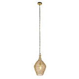 QAZQA nidum - Suspension - 1 lumière - Ø 300 mm - Doré/Laiton - Oriental - éclairage intérieur - Salon I Chambre I Cuisine I Salle à manger