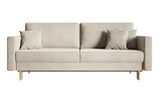 Selsey VALICO - Canapé Convertible - 3 Places - Velours hydrophobe - Beige