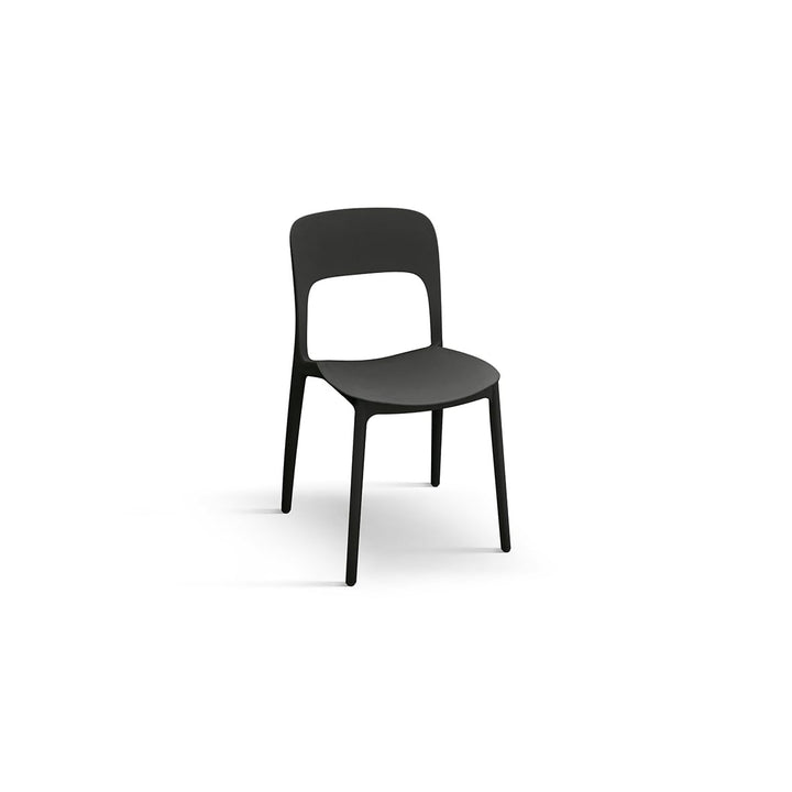 PAZZO DESIGN Chaise Luana, Ensemble de 4 chaises, Noir, polypropylène, Cuisine, Salle à Manger, Jardin, Empilables - id_1955