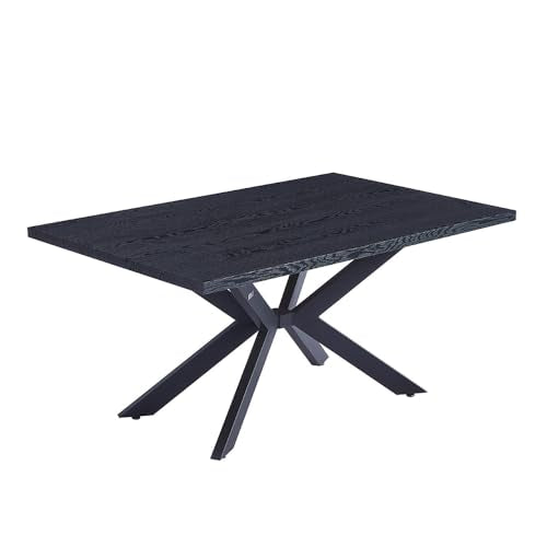 HOME DELUXE Table à manger carrée AVENCIA avec base étoile - Chêne foncé 160 x 100 cm - avec structure en métal noir | Table de cuisine, salle à manger, table de salle à manger HOME DELUXE Table à manger carrée AVENCIA avec base étoile - Chêne foncé 160 x 100 cm - avec structure en métal noir | Table de cuisine, salle à manger, table de salle à manger