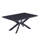 HOME DELUXE Table à manger carrée AVENCIA avec base étoile - Chêne foncé 160 x 100 cm - avec structure en métal noir | Table de cuisine, salle à manger, table de salle à manger