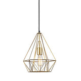 Qazqa carcass - Suspension - 1 lumière - Ø 270 mm - Doré/Laiton - Design, Moderne - éclairage intérieur - Salon I Chambre I Cuisine I Salle à manger