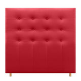 DHOME Tête de lit tapissée Capitoné en similicuir pour lit double (rouge, 160 cm)
