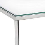 AC Design Furniture Gurli Table de Basse Carrée, H: 45 x l: 50 x P: 50 cm, Transparent/Chrome, Verre/Métal, 1 pc