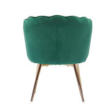 BAÏTA Fauteuil Coquillage Callista en Velours Vert Sapin et piètement métal doré