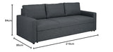 AC Design Furniture Richard 3 Places, Tissu, Gris foncé, H: 84 x B: 219 x T: 86 cm