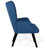 IDMarket - Fauteuil scandinave ANIA en Velours Bleu