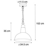 Qazqa Goliath - Suspension Industriel - 1 lumière - Ø 345 mm - Vert - Rustique - Éclairage intérieur - Salon I Chambre I Cuisine I Salle à manger