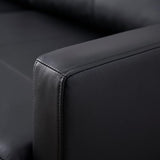 Z-hom Canapé en cuir 001 (noir, 2 places)