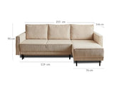 Lisa Design - Canapé d'angle Convertible avec Coffre Réversible Charlie en Velours Côtelé - Canapé Lit - Sofa Jaune 4 Places - Angle Droit - ou Gauche - Salon