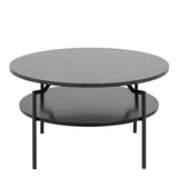 Furniture To Go Table Basse Ronde Goldington Noire avec Effet marbre