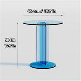 ZDFTGKM Table basse ronde moderne en acrylique - Multifonction - Pour salon, chambre à coucher et bureau - Bleu - 53 x 58 cm (l x L)