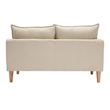 Miliboo Canapé scandinave 2 Places en Tissu Beige et Bois Clair Kate