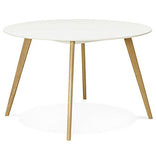 ALTEREGO Table de Cuisine Ronde Design Blanc 120x120x75 cm Table Ronde pouvant accueillir 6 Personnes.