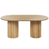 Table de Repas Ovale 180 x 100 cm en MDF et Bois d'Hévéa Bois Clair Sheridan