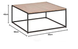 Julian Bowen Table basse carrée Tribeca, effet chêne Sonoma/noir