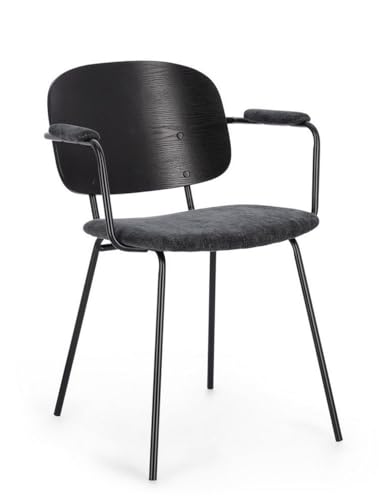 KONTE.DESIGN Sienna Chaise, métal, Gris foncé, 2, unités