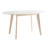 Miliboo Table Ovale Blanche et Bois Clair L150 cm Leena