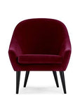 Menzzo Dakota Chaise/Fauteuil, Velours, Bordeaux, 74