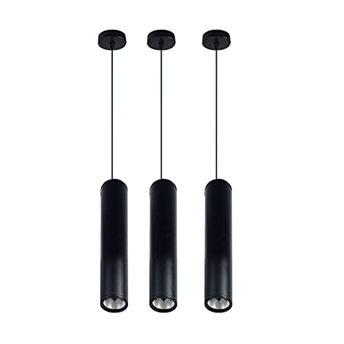 GOURIDE Lot de 3 lustres cylindriques à LED COB de haute qualité modernes et minimalistes Blanc chaud