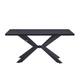 HOME DELUXE Table à manger carrée AVENCIA avec base étoile - Chêne foncé 160 x 100 cm - avec structure en métal noir | Table de cuisine, salle à manger, table de salle à manger