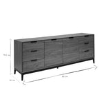 Buffet Vintage Finition Bois foncé Noyer et métal Noir avec rangements L180 cm Sarto