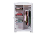 Inter Link – Armoire fonctionnelle – 2 portes – 5 niches – Avec penderie – Armoire en pin massif – Blanc vernis – Largeur :104cm Profondeur :56cm Hauteur : 180cm – Hedda