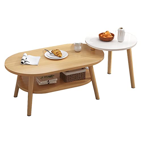 IMYOGI Table Basse de Salon exquise, Table d'appoint pour canapé Double, Petite Table multifonctionnelle/Table de Loisirs (Couleur : C, Taille : 80+40 cm)