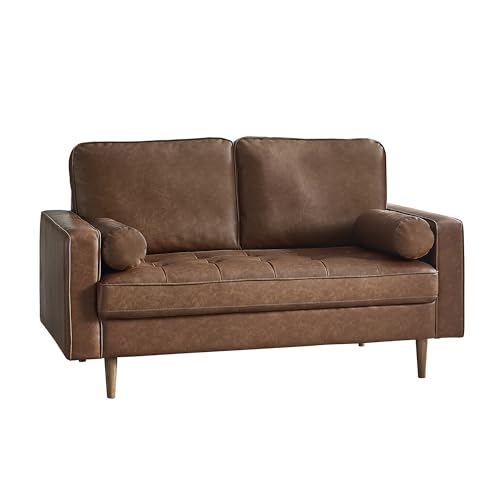 Julian Bowen Henley Canapé 2 Places Simili Cuir Marron, Similicuir, 2 Seater