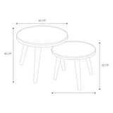 HOME DECO FACTORY - HD7412 - Table Gigogne Felix x2, Mobilier, Table d'Appoint, Table Basse