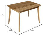 Krok Wood Table de Cuisine Paris Bois de Massif (Chêne, 110 x 75 x 75 cm)