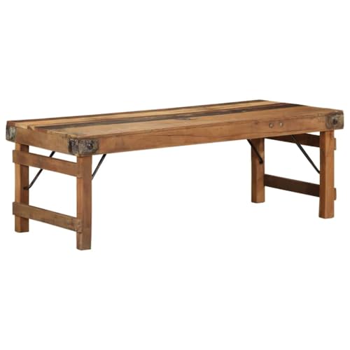 CKioict Table Basse Rustique en Bois Massif Récupéré Rectangulaire avec Finition Texturée et Structure Robuste pour Salon Décoration CKioict Table Basse Rustique en Bois Massif Récupéré Rectangulaire avec Finition Texturée et Structure Robuste pour Salon Décoration