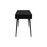 Miliboo Bureau avec rangements 2 tiroirs Design Noir Mat et Bois foncé Noyer L120 cmTRIPOLI