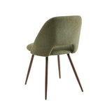 BAÏTA Lot de 2 chaises Elisabeth Tissu Vert Pieds Effet chêne