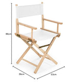 IMPWOOD Regiesstuhl Chaise de jardin en bois blanc - Chaise de camping pliable - Chaise de maquillage - Siège peu encombrant pour le jardin