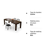 MOBILI FIVER, Table à Manger Extensible, Iacopo, Noyer, Made in Italy