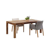 Kare Authentico Table Design pour 4 à 6 Personnes, Unique, Faite à la Main, élégante, Durable, Design Minimaliste, Table en Bois Massif pour Salle à Manger, Table à Manger, en Bois Massif, 76 x 80 x