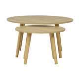 sweeek - Lot de 2 Tables Basses Rondes Effet frêne Népal