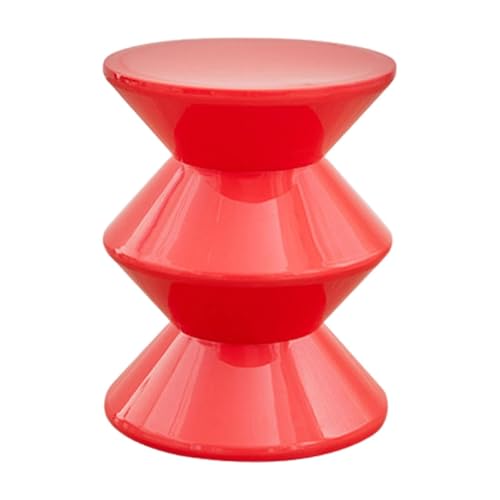 Qianly Tabouret de Canapé, Table de Chevet, Forme Unique, Tabouret D'appoint, Petite Table de Nuit, Siège à Langer pour La Décoration de La Chambre de Bé, Rouge, 3 Niveaux