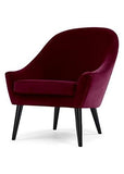 Menzzo Dakota Chaise/Fauteuil, Velours, Bordeaux, 74