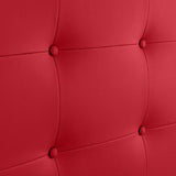 DHOME Tête de lit tapissée Capitoné en similicuir pour lit double (rouge, 160 cm)