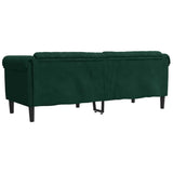 SooIarix Canapé 3 places en velours vert foncé, design moderne, tissu rembourré doux, pieds en bois stables, canapé confortable pour le salon