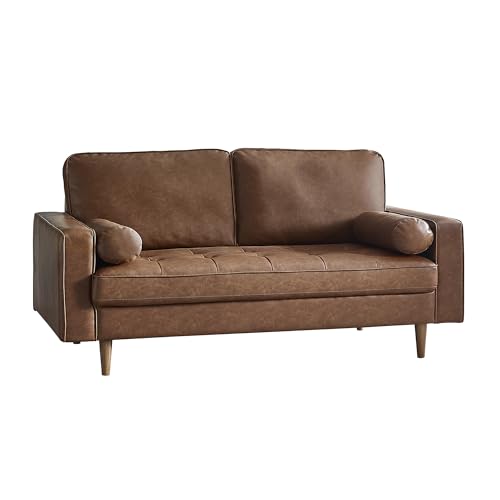 Julian Bowen Henley Canapé 3 Places en Similicuir Marron, Bois, 3 Seater Julian Bowen Henley Canapé 3 Places en Similicuir Marron, Bois, 3 Seater