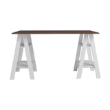 ACTUAL DIFFUSION Bureau 2 Tréteaux 4 Niches Blanc et Châtaignier L 135 H 75 P 60 cm