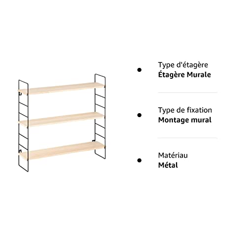 Étagères Murales Flottantes 'Neva' - Set De 3 En Placage Bois Chêne - Longueurs 47, 42, 37 Cm - Charge 25 Kg Par étagère - Design Scandinave